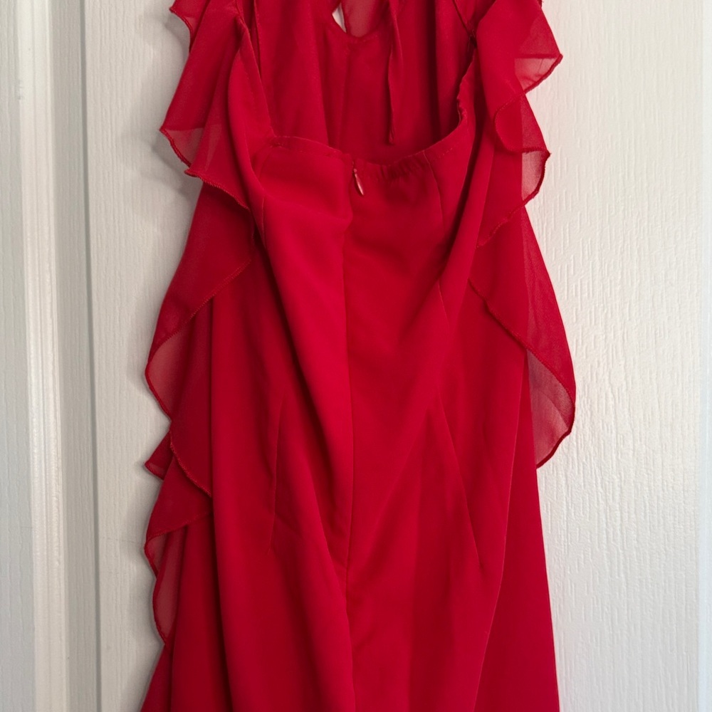Pretty Little Thing Red Ruffle Dress - Picture 8 of 9